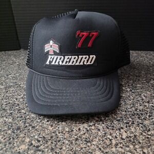 VTG Headmost Firebird '77 Rope Trucker Hat Black‎ Mesh Snapback Made in Taiwan